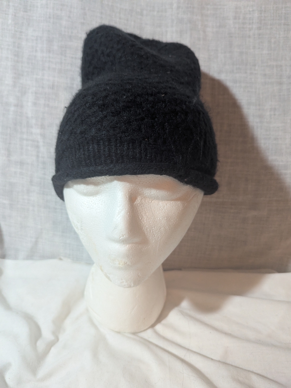 Free People Black Knit Slouch Beanie